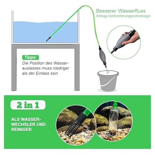 boxtech Aquarium Changer l'eau, Kit de Nettoyage pour Gravier d'aquarium avec Siphon pour Changer l'eau et Nettoyer Le Sable