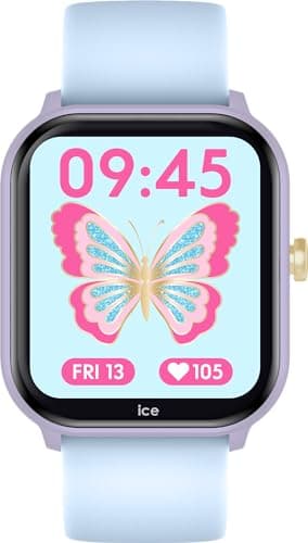 Ice-Watch - ICE smart junior 2.0 Purple Soft blue - Montre connectée violette pour enfant avec bracelet en silicone bleu - 022801 (1,75 pouces)