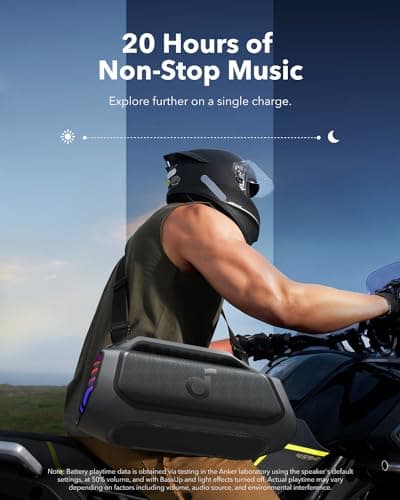 Soundcore Boom 2 Plus Enceinte Bluetooth puissante, 140W, 2+2 canaux stéréo, BassUp 2.0,Charge Rapide 30W, 20h, IPX7, lumières RGB, USB-C, pour l'extérieur, Le Camping, la Plage et Le Jardin