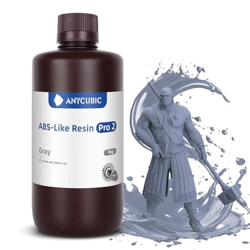ANYCUBIC ABS-Like Resin Pro 2 pour Imprimante 3D LCD, Haute Précision et Faible Odeur, Résine Photopolymère UV 405nm, Compatible LCD/DLP (Gris, 1kg)