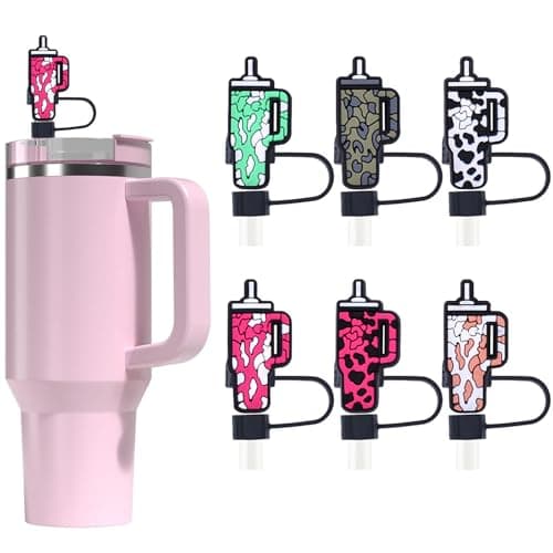 6pcs Stanley Cup Kit d'accessoires pour Tasse, Couvercles de Paille pour Tasse Stanley, 9-10 mm, Anti-Poussière, Couvre Paille Réutilisables en Silicone pour Accessoires de Gobelet Stanley Cup