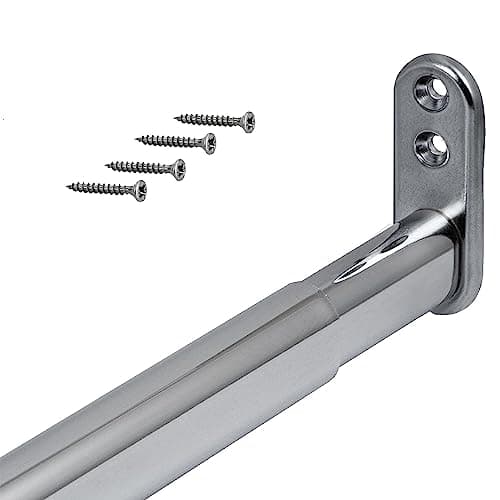 Gedotec Rail Suspension Meuble | OVAL-TELEMAGIC | Tringle Cintre Fixation 22 x 15 mm | 1 Set de Barre Télescopique Extensible 400-600 mm | Chromée Polie | Tube télescopique flexible pour armoire