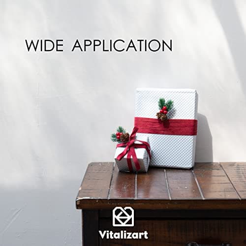 Vitalizart Ruban Velours Rouge 0,95 cm x 4,57 m x 3 Rouleaux, Bobine en Bois, Ruabn en Tissu pour la Décoration de Couronnes de Noël, l'Artisanat, l'Emballage de Cadeaux et la Fabrication de Nœuds