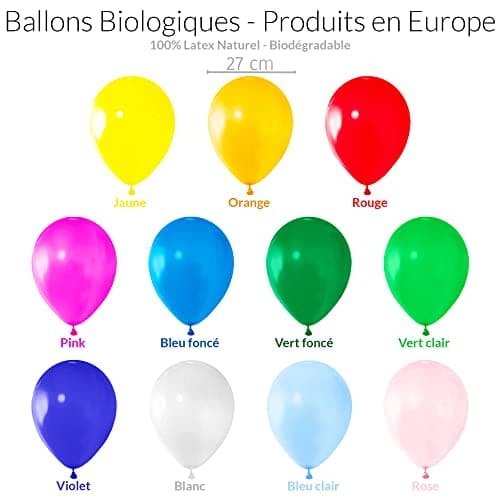 Ballons anniversaire • 100 Pièces • Fabriqué en UE • Ballons BIO Premium • 100% Latex naturel • Ballon gonflable • Ballon baudruche • ballon anniversaire • Ballon Hélium • Bastelbär