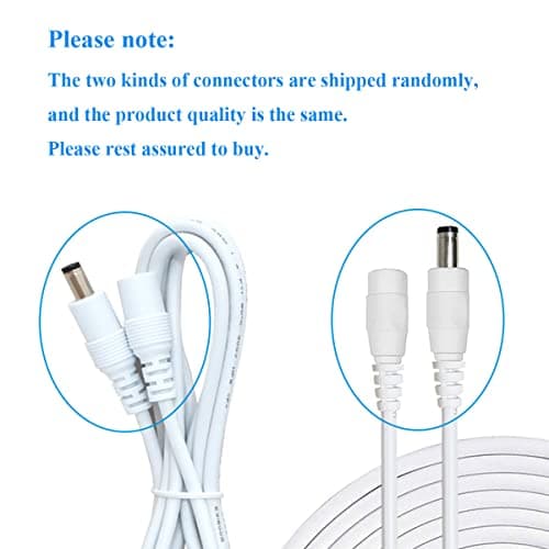 Liwinting 4pcs 2 Mètres Câble D'extension D'alimentation DC 2.5mm x 5.5mm Câble D'extension DC Plug Mâle à Femelle Connecteur pour Adaptateur Secteur, CCTV Camera Power et Plus - Blanc