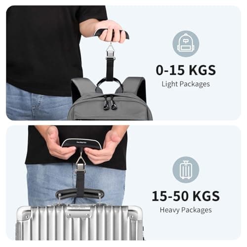 Blendura Pese Bagages de Voyage Pese Numérique pour Bagages, Balance Portable Pese Valise de Voyage, Balance Valise Tare Fonction, Balance Bagage MAX 50 kg/ 110lb pour Voyage