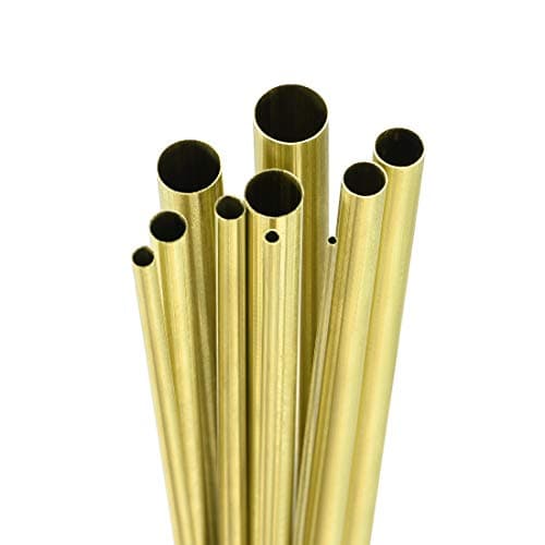 sourcing map Tube Laiton 1.5mm 2.5mm 3.5mm 4.5mm 5.5mm 6.5mm 7.5mm 8.5mm 9.5mm 11mm Diamètre Externe x 0.2mm Paroi Épaisseur 300mm Longueur Sans Couture Rond Tuyau Paquet de 10