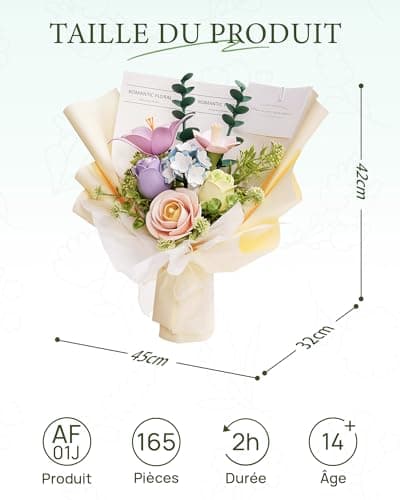 ROBOTIME Fleurs Puzzle 3D Maquette a Construire, Construction Adulte, Cadeaux Anniversaire Femmes Saint-Valentin & Décoration d'intérieur, AF01J