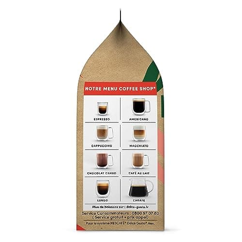 NEO Espresso par NESCAFÉ® Dolce Gusto® - 72 dosettes de café compostables à base de papier (6 boîtes de 12 dosettes)