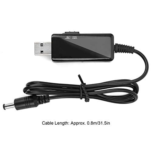 Adaptateur USB vers DC, Câble USB DC 5V Boost vers 9V 12V Câble Amplificateur de Tension 5V vers 9V 12V Convertisseur élévateur 5.5x2.1mm Câble USB vers DC Cordon de Routeur de