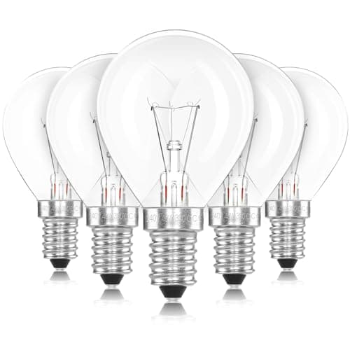 SCNNC Ampoule de Four E14 G45 220V Dimmable, Ampoule Four 300 Degré Résistante Lampe Four E14 400LM Blanc Chaud 2700K, 45MM Golf Ampoule E14 pour Four, Cuisinière, Micro-ondes, Lampe à Lave, Lot de 5