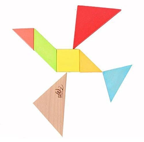 OJIN 7 PCS en Bois Tangram Casse-tête Puzzle Éducatif Développement Intellectuel Jeu Enfants Jouet