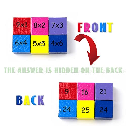 1x1 Table de Multiplication en Bois, Jeu d'exercices de Multiplication Tableau Jeu Mathématique pour Les Enfants d'âge Préscolaire Jouets Montessori Cadeaux pour Les Enfants de plus de 3 ans