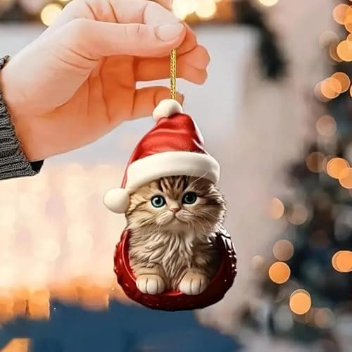 Calendrier De L'Avent Avec Pendentifs En Forme De Chat 2024, Calendrier Du Compte À Rebours Avec Pendentifs Pour Arbre De Noël, 24 Jours Calendrier De L'Avent, Pour Décoration De Noël