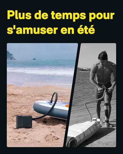 HOTO Pompe à Air Master, Gonfleur Portable sans Fil pour Voiture et Vélo, Électrique avec 9 Modes, Alimentation Double pour Bouées, Matelas, Kayak, Tente, Planche à Pagaie, Sup