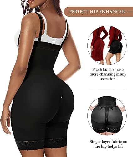 YIANNA Gaine Ventre Plat Femme Invisible Amincissante Body Gainant Sculptant Shapewear Bodysuit Fajas Colombianas Shaper Combinaison Noir M 7243
