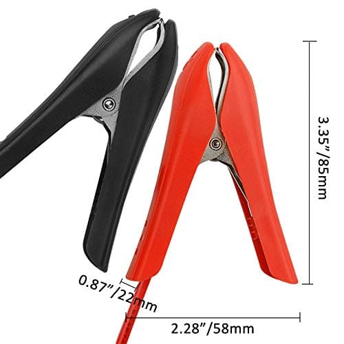 WMYCONGCONG Lot de 2 Pince crocodile SAE vers batterie 14AWG 12V Câble de déconnexion rapide SAE à 2 broches Adaptateur pour pinces crocodiles pour moto et voiture