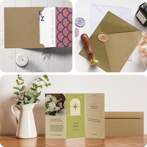 Netuno 50 enveloppes Kraft C5 162 x 229 mm 100g Aster Kraft rabat pointu enveloppes en papier Kraft enveloppes grandes papier écologique enveloppes recyclées pour cartes de vœux cartes de remerciement