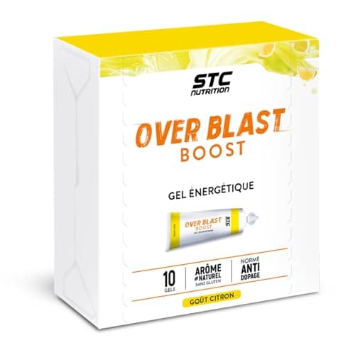STC NUTRITION - Over Blast® Boost - Gel énergétique enrichi en complexe dynamisant - Norme anti-dopage - 10 dosettes