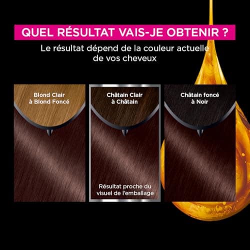 Garnier Coloration Permanente - Sans Ammoniaque - Aux Huiles Naturelles de Fleurs - Marron Glacé (4.15) - Olia