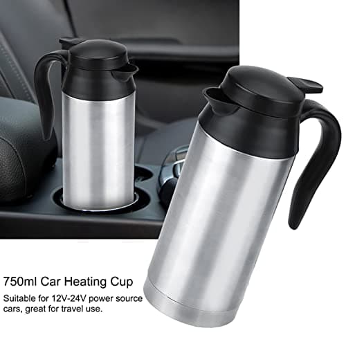 Wakects 750ml Bouilloire de Voyage pour Voiture en Acier Inoxydable, DC 12V 120W Bouilloire Allume Cigare Bouilloire de Voyage Portable pour eau Chaude, Café