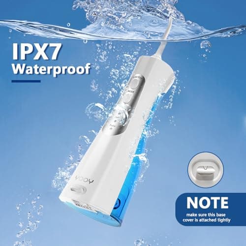 YOOY Jet Dentaire Hydropulsuer,Irrigateur Oral Professionnel IPX7 Étanche,5 Buses 3 Modes Detartreur Dentaire,Rechargeable de Voyage Jet dentaire portable,Hydropulseur dentaire sans fil Water Flosser