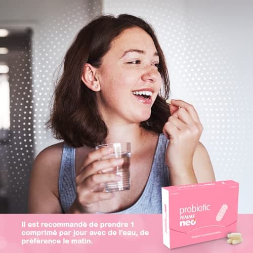 NEO Femme - Probiotique Flore Intime - Flore Vaginale - sans Allergènes ni Nanomatériaux - 1 Gélule par Jour - 15 Gélules, Pink, Estándar