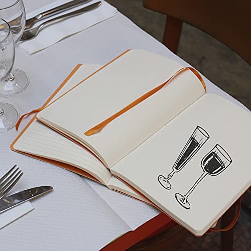 RHODIA 117442C - Carnet Souple Paon - A5 14,8 x 21 cm - Pointillés Dot - 160 pages - Papier Clairefontaine Ivoire 90 g/m2 - Marque-Page, Fermeture Élastique - Simili Cuir - Collection Rhodiarama
