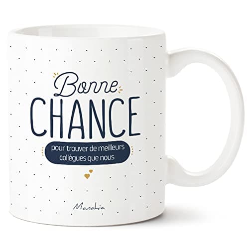 Manahia Mug Cadeau Collègue De Travail - Bonne chance pour trouver de meilleurs collègues que nous - Avec Boite Kraft - Imprimé en France - 330 mL Céramique - Tasse travail - Départ Collègue
