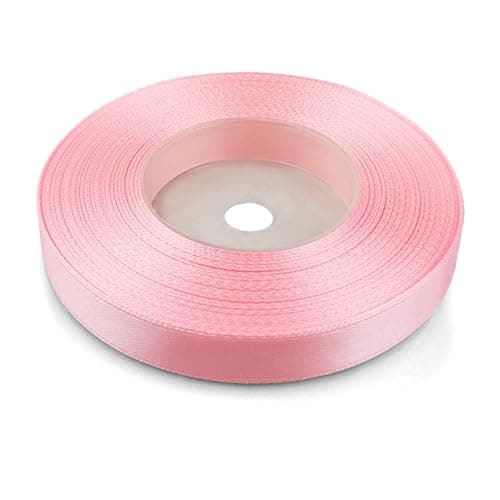 Netuno 1x ruban de satin rose clair 12 mm x 32 m rouleaux de ruban satin ruban décoratif ruban tissu ruban de décoration ruban satin pour emballages cadeaux bricolage mariage anniversaires artisanat