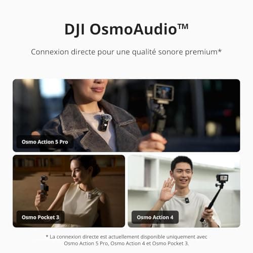DJI Mic 2 (2 TX + 1 RX + Boîtier de Recharge), Micro sans Fil Tout-en-Un, Réduction Intel. du Bruit, Enregistrement Interne 32 Bits à Virgule Flottante, Portée de 250 m