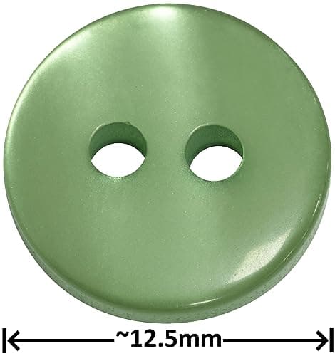 AERZETIX - C67872 - Lot de 20 Boutons à coudre ronds Ø12.5 mm à 2 trous L20 20L - couleur vert - en plastique - confection mercerie couture vêtements mode décoration