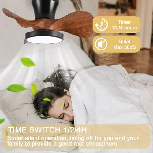 Noir Ventilateur Plafond Avec Lumiere Petit Chambre Memoire Dimmable Lustre Ventilateur De Plafond Et Telecommande App Réversible Silencieux Dc Ventilo Plafond Avec Lumière Led Timer Lounge
