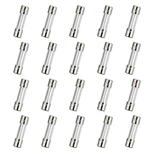 HUAREW T2.5AL250V 20 pièces 5x20mm fusible en verre à fusion lente 2.5A 250V 0.2 x 0.78 pouces fusible à retardement