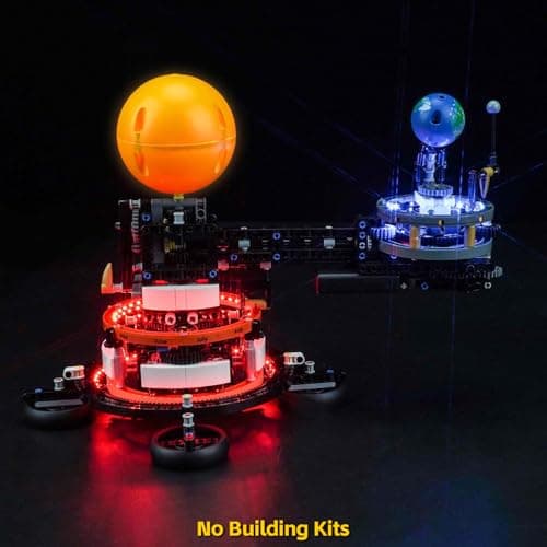 Kit d'éclairage LED pour Lego 42179 Planète Terre et Lune en Orbit Building (Pas de Lego), kit d'éclairage décoratif pour Lego Technic Soleil, Terre, Lune