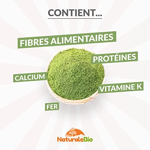 Moringa Oleifera Bio en Poudre - Qualité Premium - de 200g. Organique, Naturel et Pur. Feuilles de la Plante du Moringa Oleifera. NaturaleBio