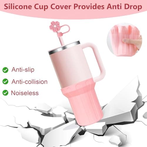 MirraSwit Cup Lot de 6 Bouchons en Silicone Anti-Fuite, 2 Couvercles en Paille pour Pailles de 9-10 mm, 1 Coque en Silicone pour Gobelets, Tasses non Incluses pour Cup