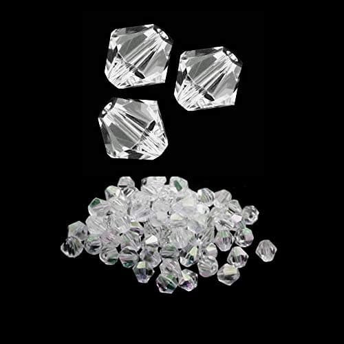 Lot de 400 perles en plastique cristal de 8 mm - Perles en acrylique de luxe - Double cône - Pour kit de bricolage, accessoires de bricolage, conception de bijoux, fabrication de bijoux
