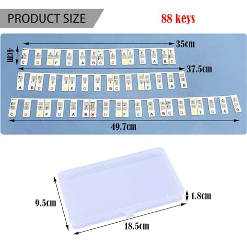 BDSHUNBF Étiquettes de Notes de Piano, Notes de Clavier de Piano Amovibles en Silicone, Autocollant Piano Convient Aux Pianos à 88 Touches, Aide Pour Les Débutants, Réutilisable, avec Boîte(Couleur)