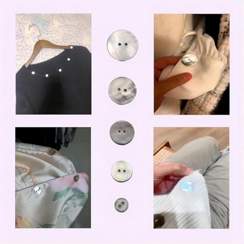 HXJDAM Lot de 20 boutons en nacre naturelle - 2 trous - 15 mm - Pour chemises, vestes, costumes, manteaux