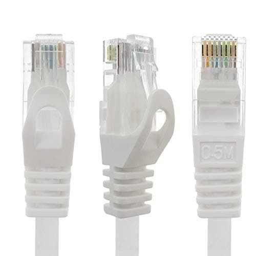 1CONN - Câble réseau de 0,5 m, câble Ethernet, Lan et patch pour une vitesse Internet maximale et connecte tous les appareils avec prise RJ 45 jaune - 5 pièces