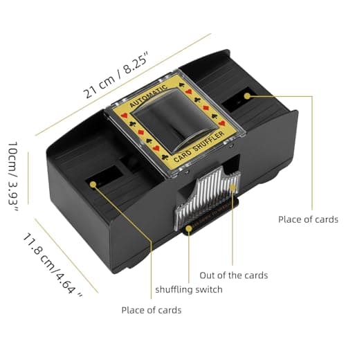 SUNJULY Mélangeur de Cartes Automatique à 2 Jeux, Mélangeur de Cartes Électrique, Mélangeur de Cartes Rapide à Piles, Outil de Jeu pour Casino, Maison, Fête, Jeux De Société