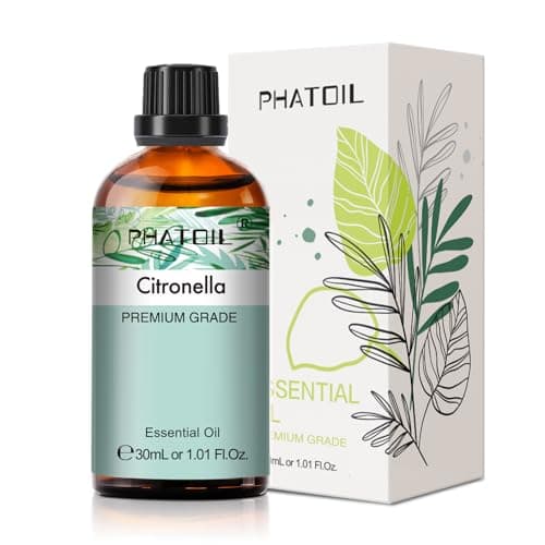 PHATOIL Huile Essentielle Citronnelle 30 ml, Huile Essentielle pour Diffuseur, Huile de Citronnelle Pure Naturelle pour Aromathérapie Humidificateur