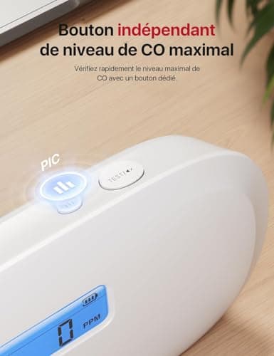 X-Sense Détecteur de Monoxyde de Carbone Connecté, Détecteur de Monoxyde de Carbone Intelligent avec Affichage Numérique LCD, Détecteur de Monoxyde de CO Portable à Emporter Partout, XC0C-iR, Lot de 1