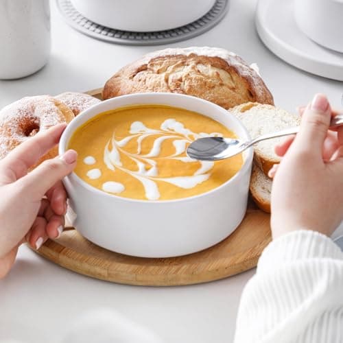 vancasso Série VENUS Saladiers 6 pièces, Bols à Soupe Passent au Lave-vaisselle et au Micro-ondes, 720ml, Blanc
