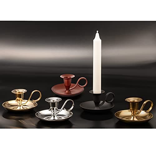 NKlaus Chandelier à Main Classique Laiton nickelé Bougeoir Hauteur 5cm pour Bougies jusqu'à Ø 2cm Bougeoir 10890