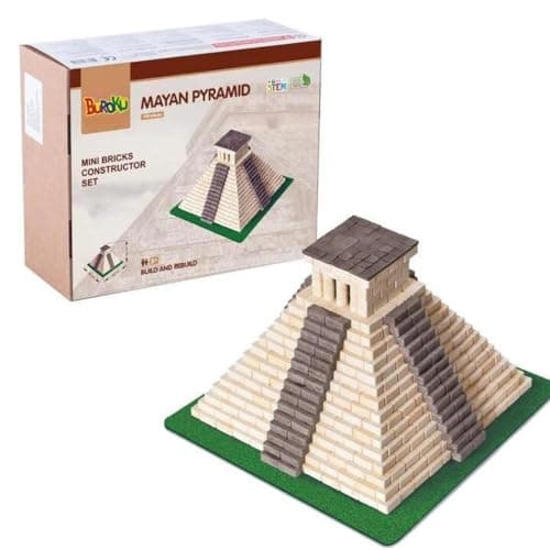 Buroku - Kit de Construction de Temple Maya | 750 Pièces | Briques en Pierre | Favorise l'Apprentissage STEM et Les Compétences Motrices | pour Enfants et Adultes | Inclus Colle