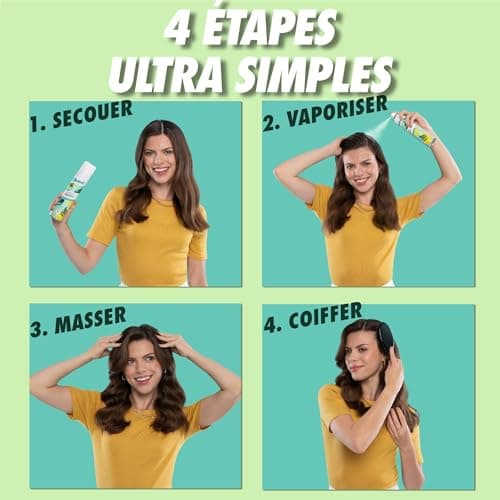 Batiste Shampooing Sec, Nude, Rafraichit les Cheveux et Apporte du Volume, Parfum Frais et Léger, Absorbe Excès de Sebum, Sans Rinçage, 200ml