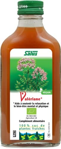 Salus – Valériane BIO – Complément Alimentaire à Base de Sucs de Plantes Fraîches – Contribue à Augmenter la Qualité du Sommeil et à un bon équilibre nerveux – Végan 200 ml
