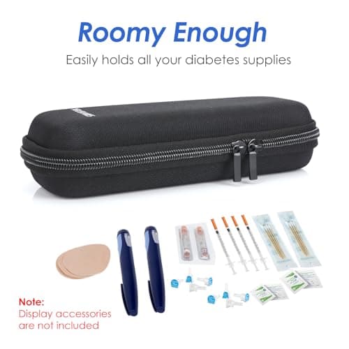 YOUSHARES Pochette Isotherme Insuline avec Poche Glacière à Insuline - Trousse Isotherme Insuline, Sac Isotherme Insuline Medicament Voyage, Pochette Stylo Insuline, Seringue, Approuvés par TSA, Noir